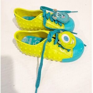 Mini Melissa Disney Monsters Inc Mike Sulley Jelly Sneakers Green Blue Size 8